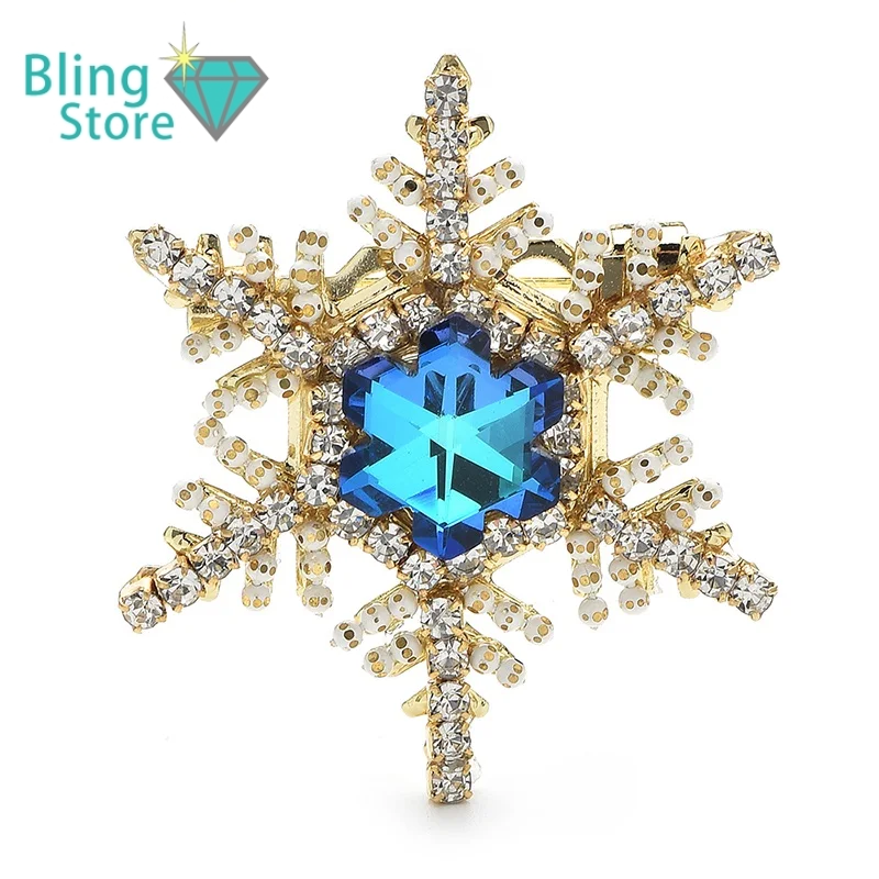 Kerst Broche Sneeuwvlok Kristal in Twee Kleuren - Luxe en Elegant