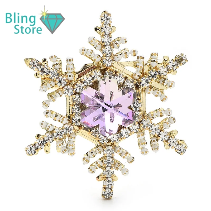Kerst Broche Sneeuwvlok Kristal in Twee Kleuren - Luxe en Elegant