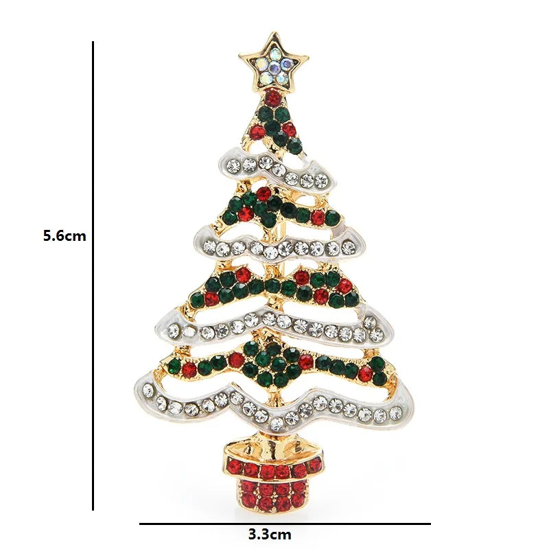Kerst Broche – Designer Kerstboom met Multicolor Strass