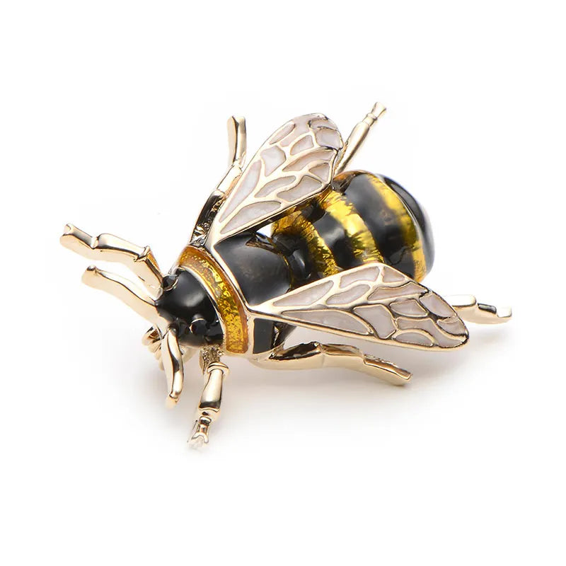 Broche Dieren | Enamel Bij Broche – Gele Insect Speld voor Hem en Haar
