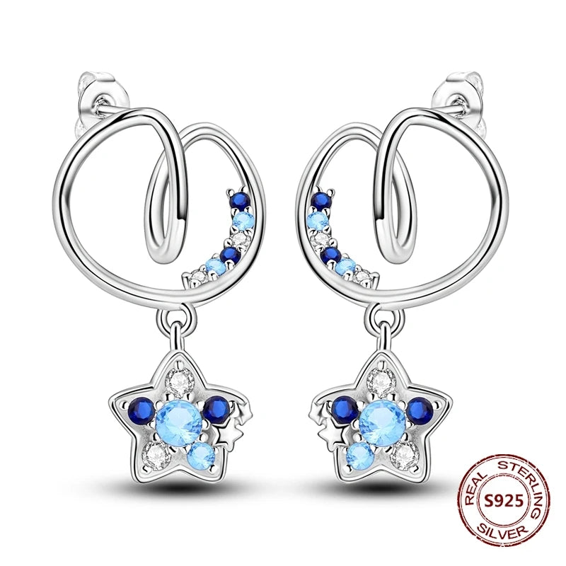 Oorbellen met Ster en Maan – Blauwe Vlinder en Olifant Design