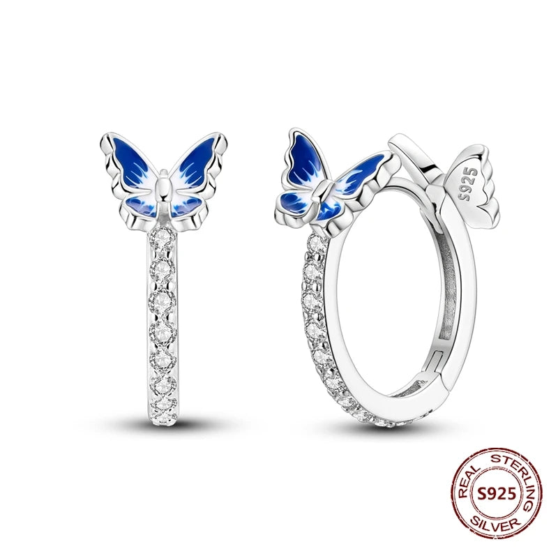 Oorbellen met Ster en Maan – Blauwe Vlinder en Olifant Design