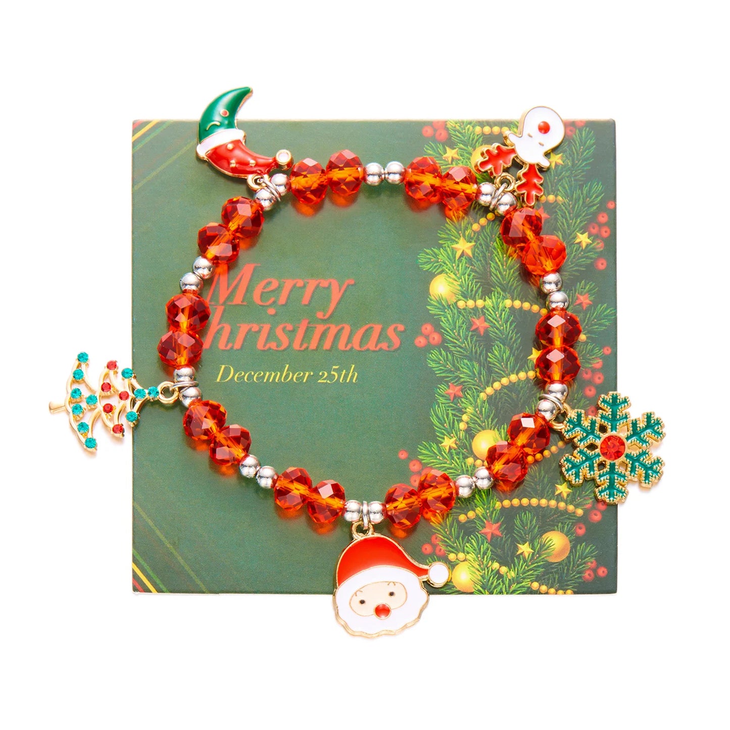 Kerst armband met bel en kristallen – elegante feestelijke damesarmband