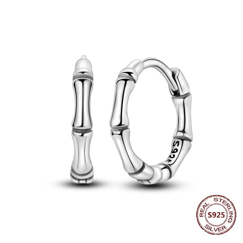 Oorbellen Drie Ronde Hoepels 925 Zilver met Zirkonia