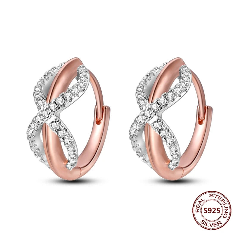 Oorbellen Rose Goud Maan en Ster Hoops met Hartjes Hangers