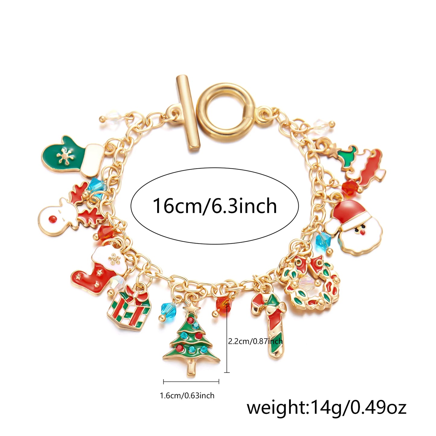 Kerst armband met kerstman, boom en rendier bedels voor dames