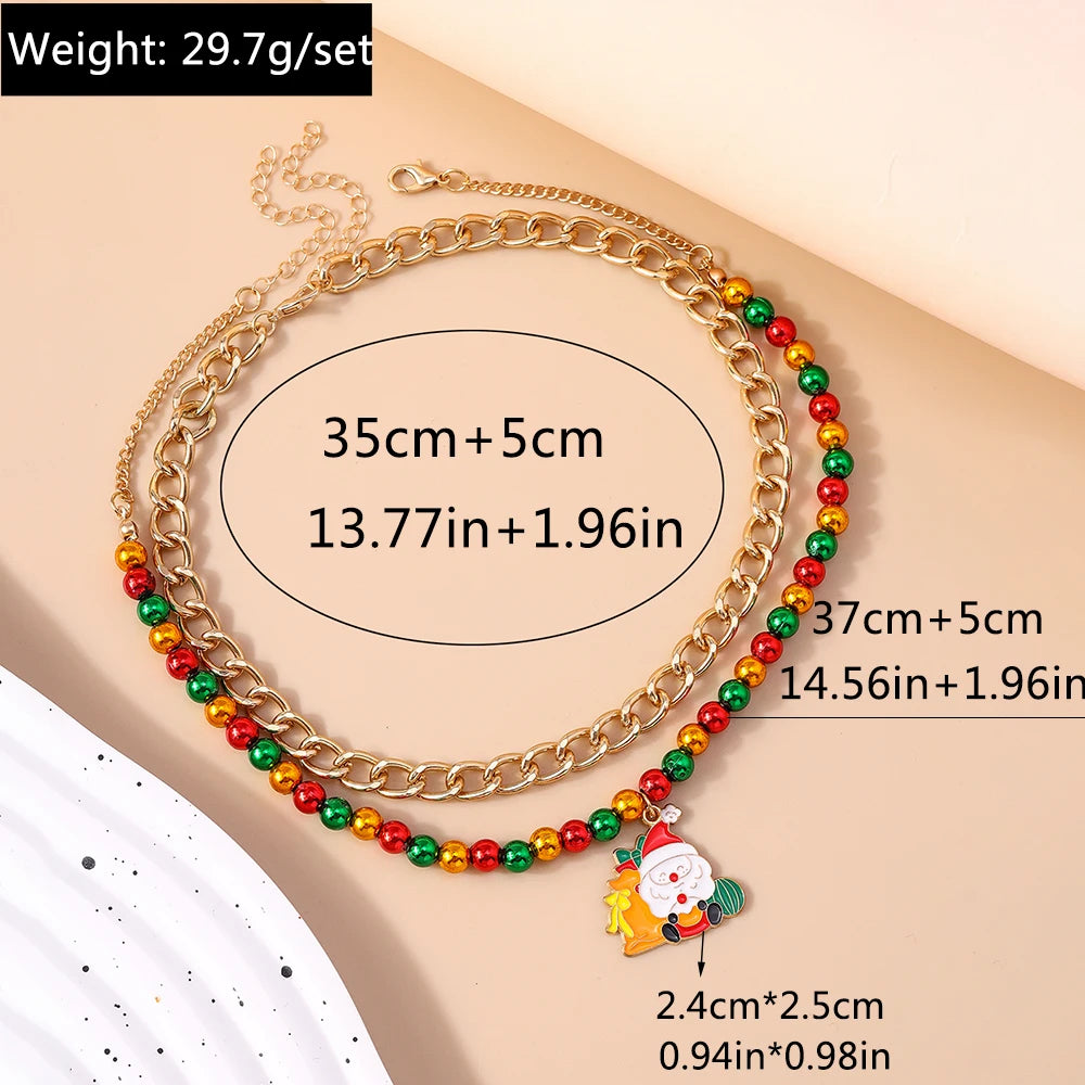 Kerst ketting met kralen – feestelijke choker voor dames en meisjes - diverse varianten