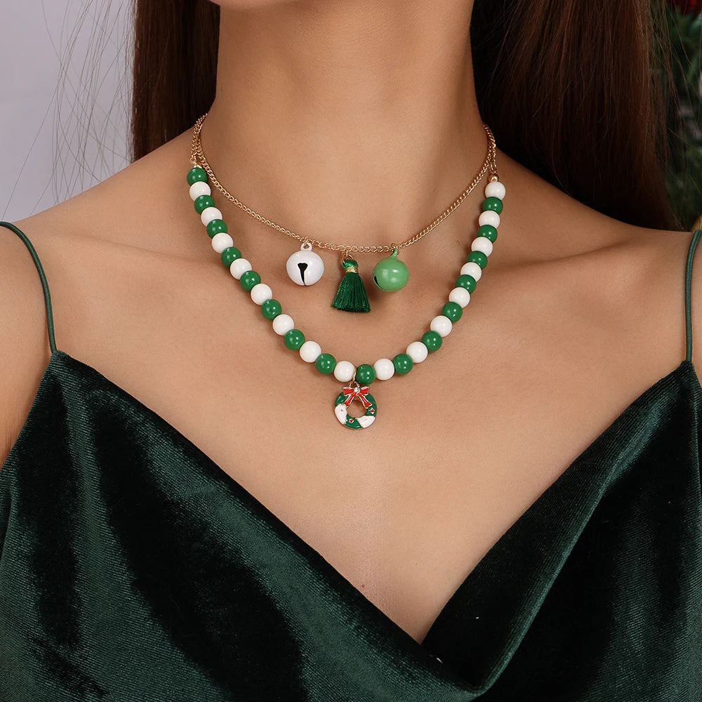 Kerst ketting met kralen – feestelijke choker voor dames en meisjes - diverse varianten