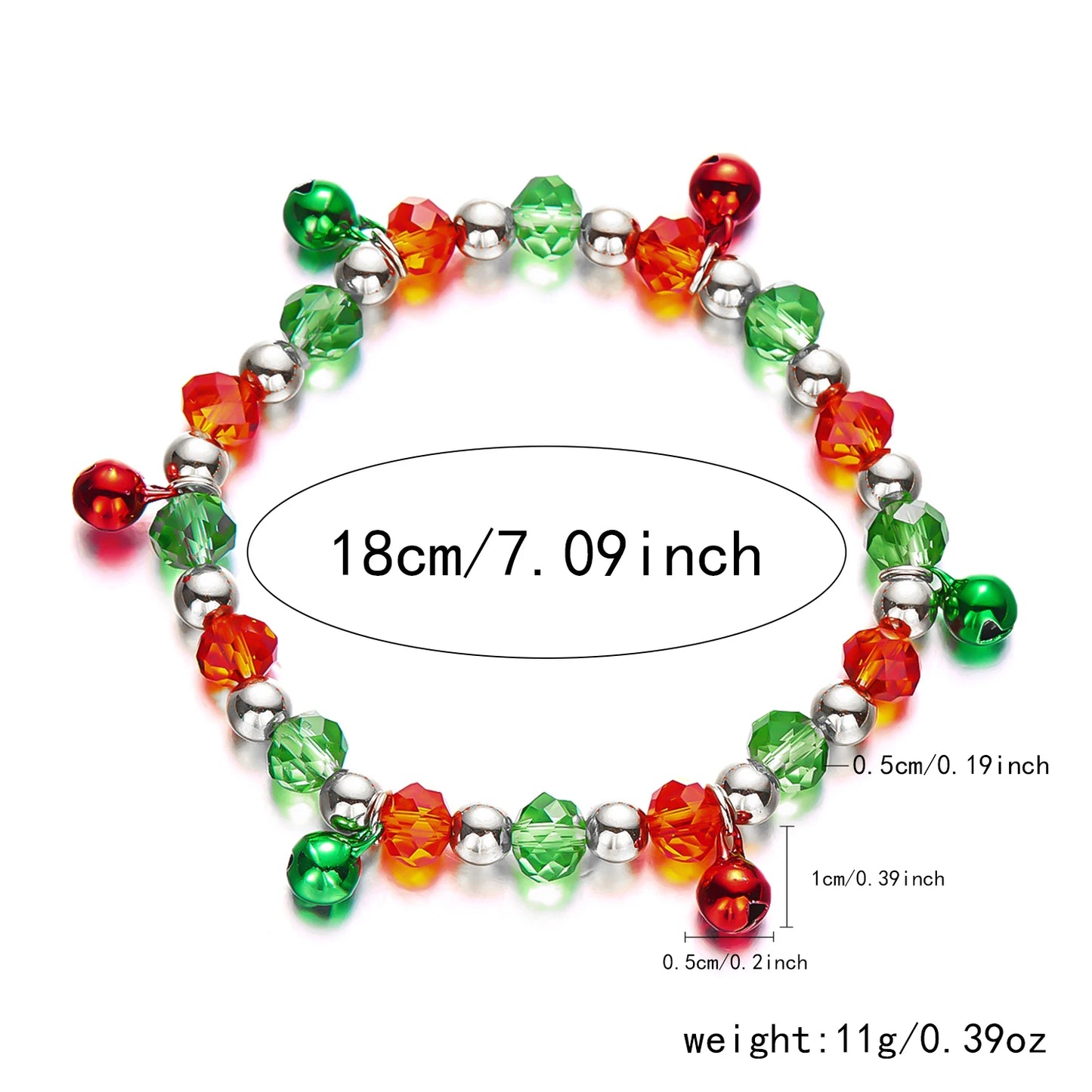 Kerst armband met bel en kristallen – elegante feestelijke damesarmband