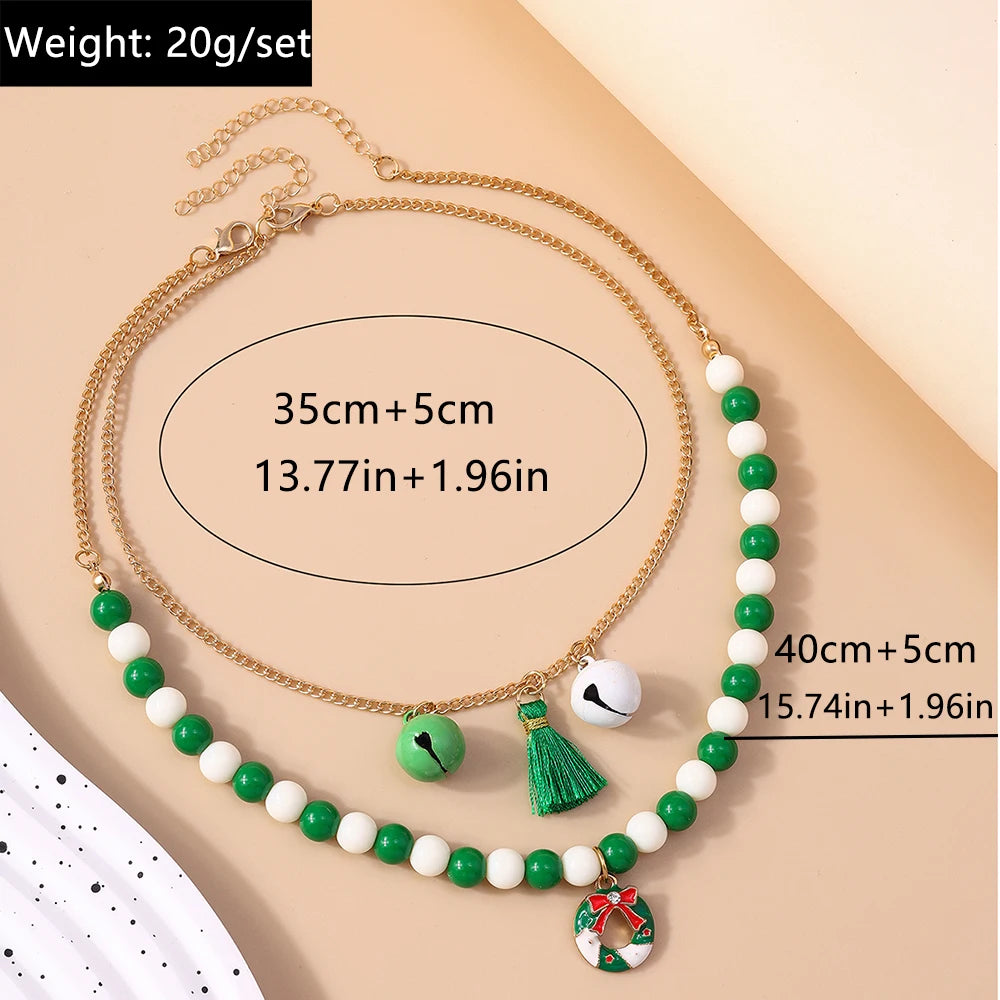 Kerst ketting met kralen – feestelijke choker voor dames en meisjes - diverse varianten