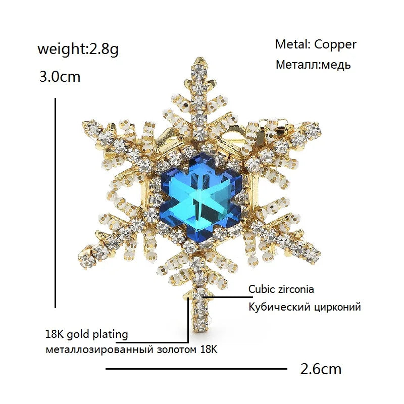 Kerst Broche Sneeuwvlok Kristal in Twee Kleuren - Luxe en Elegant