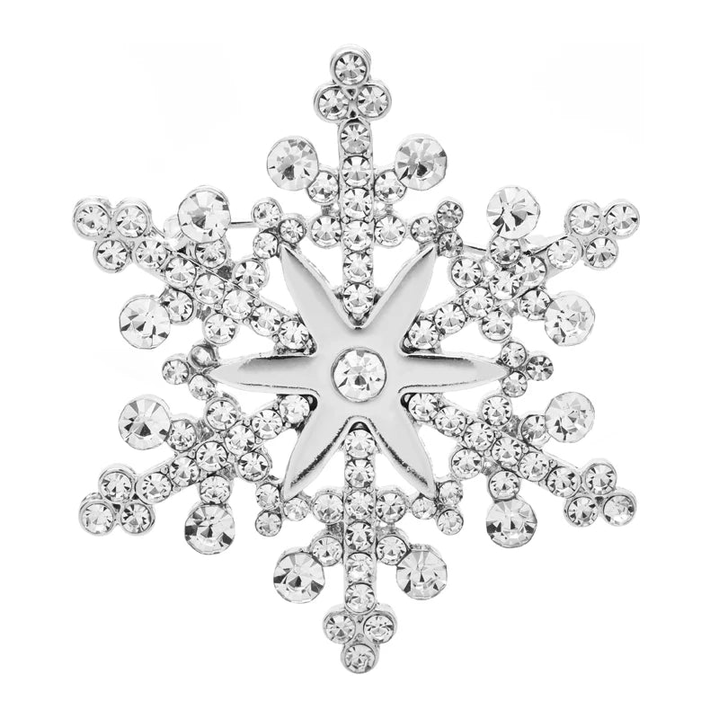 Broche Kerst | Sneeuwvlok broche met fonkelende strass steentjes