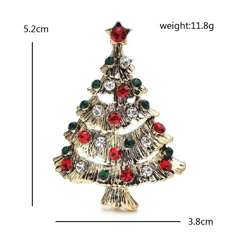 Kerst Broche Vintage Kerstboom in Twee Kleuren voor Feestelijke Sfeer