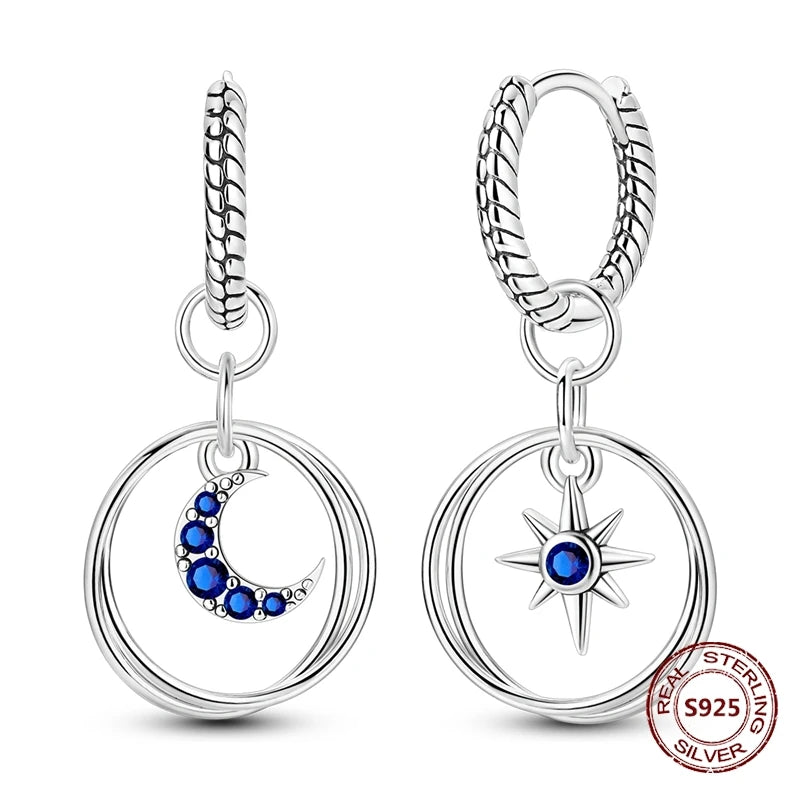 Oorbellen met Ster en Maan – Blauwe Vlinder en Olifant Design
