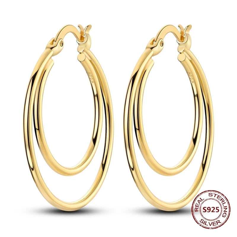 Oorbellen Rose Goud Maan en Ster Hoops met Hartjes Hangers