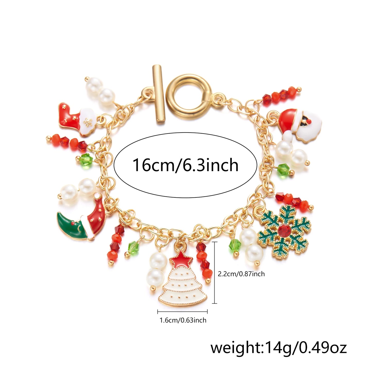Kerst armband met kerstman, boom en rendier bedels voor dames