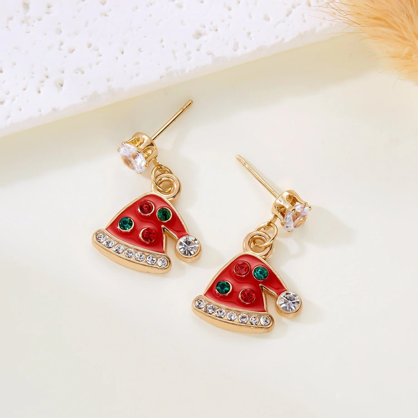 Kerst oorbellen sneeuwvlok met kristal – elegante feestelijke sieraden voor dames