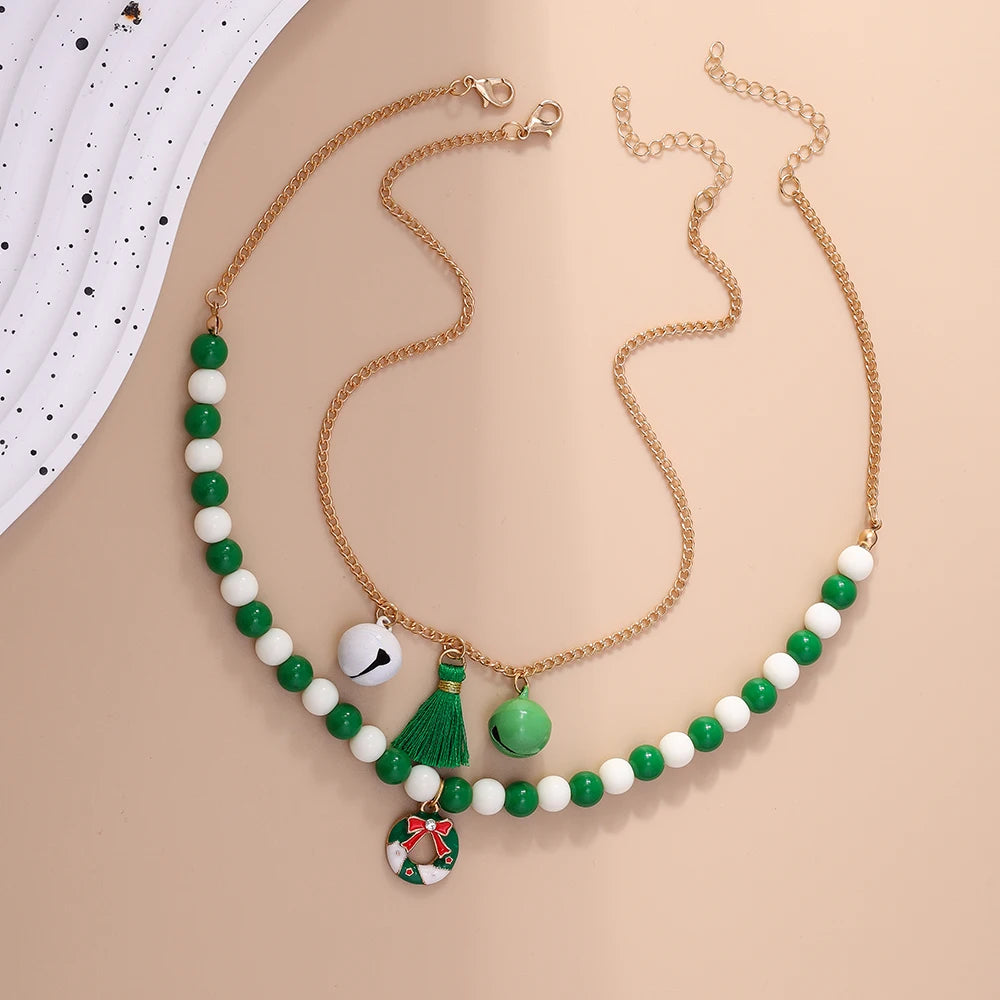 Kerst ketting met kralen – feestelijke choker voor dames en meisjes - diverse varianten