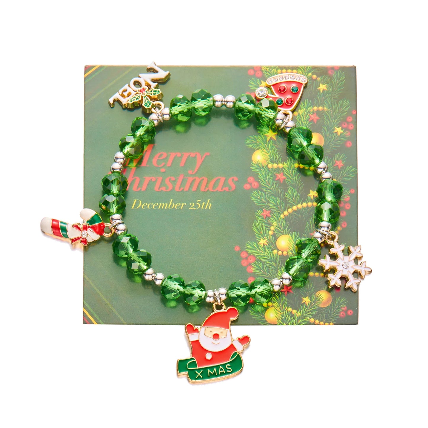 Kerst armband met bel en kristallen – elegante feestelijke damesarmband