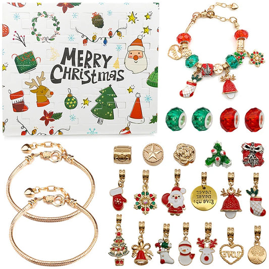 Advent kalender met 24 verrassingen – armband met kerstbedels en sieraden