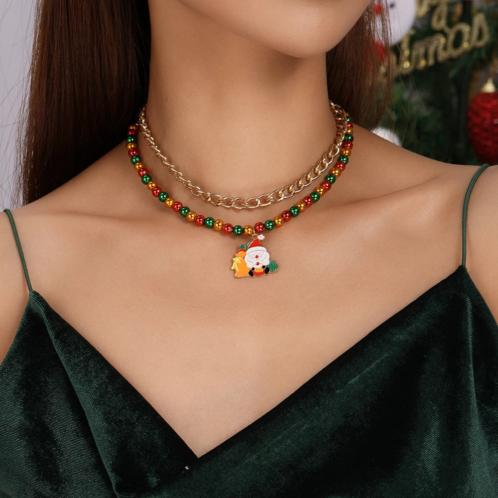 Kerst ketting met kralen – feestelijke choker voor dames en meisjes - diverse varianten