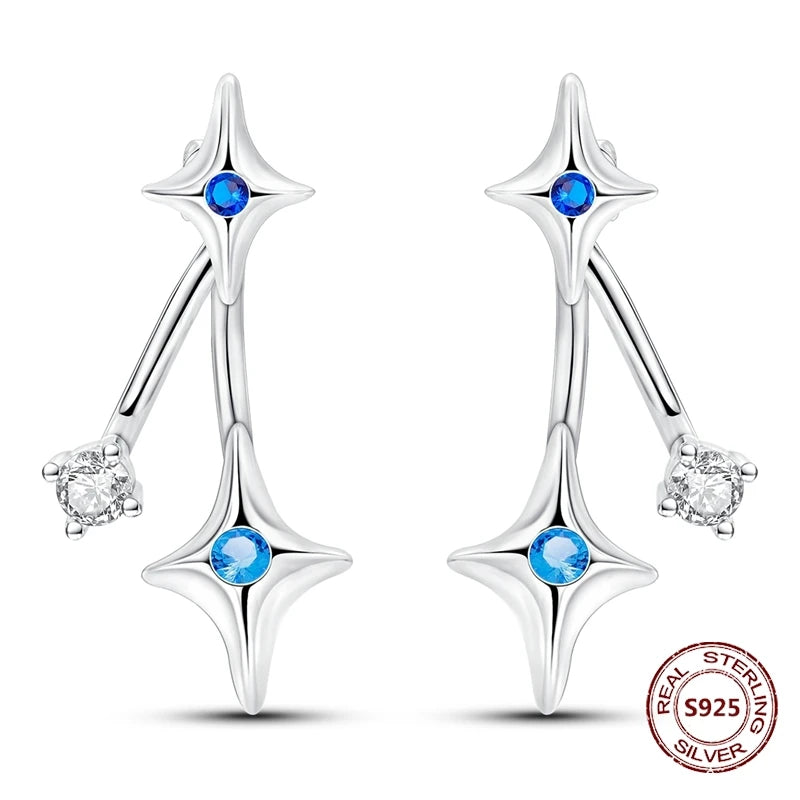 Oorbellen met Ster en Maan – Blauwe Vlinder en Olifant Design