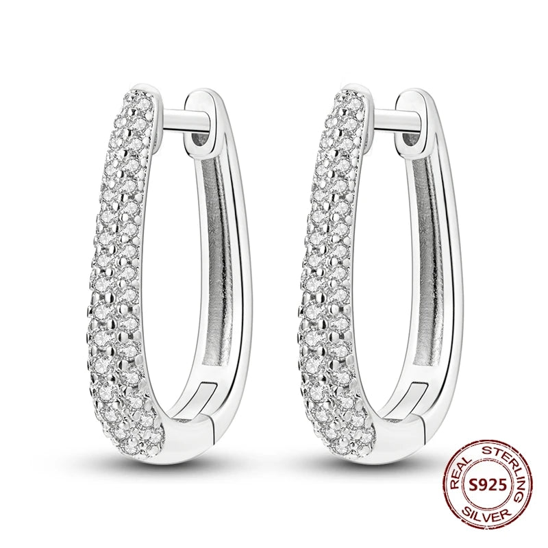 Zilveren oorbellen met vintage cirkel en witte zirconia