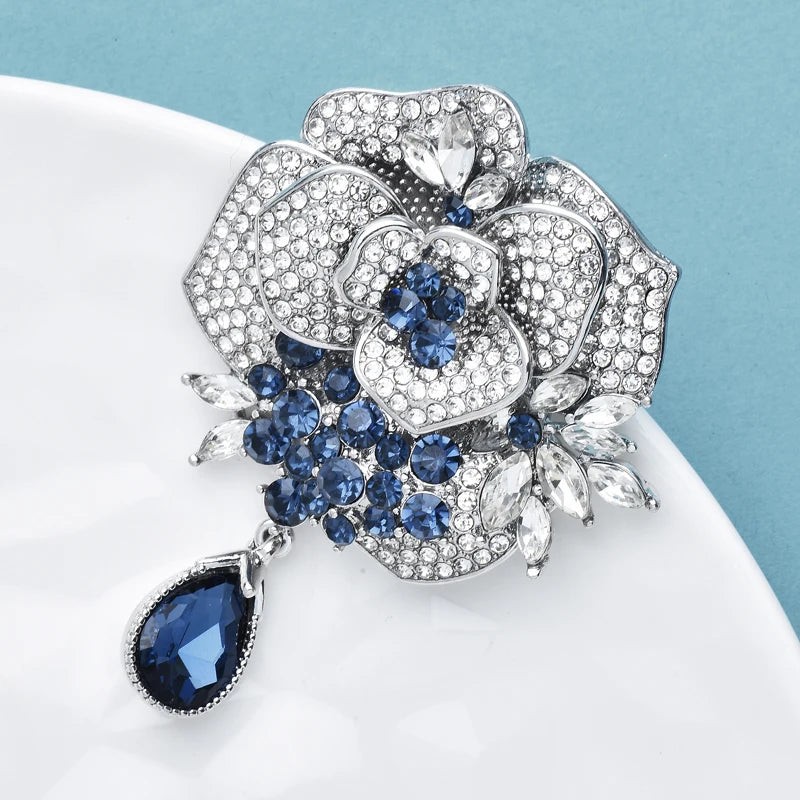 Broche Bloem Elegant Stralende Roos Peony Voor Dames Feest of Kantoor