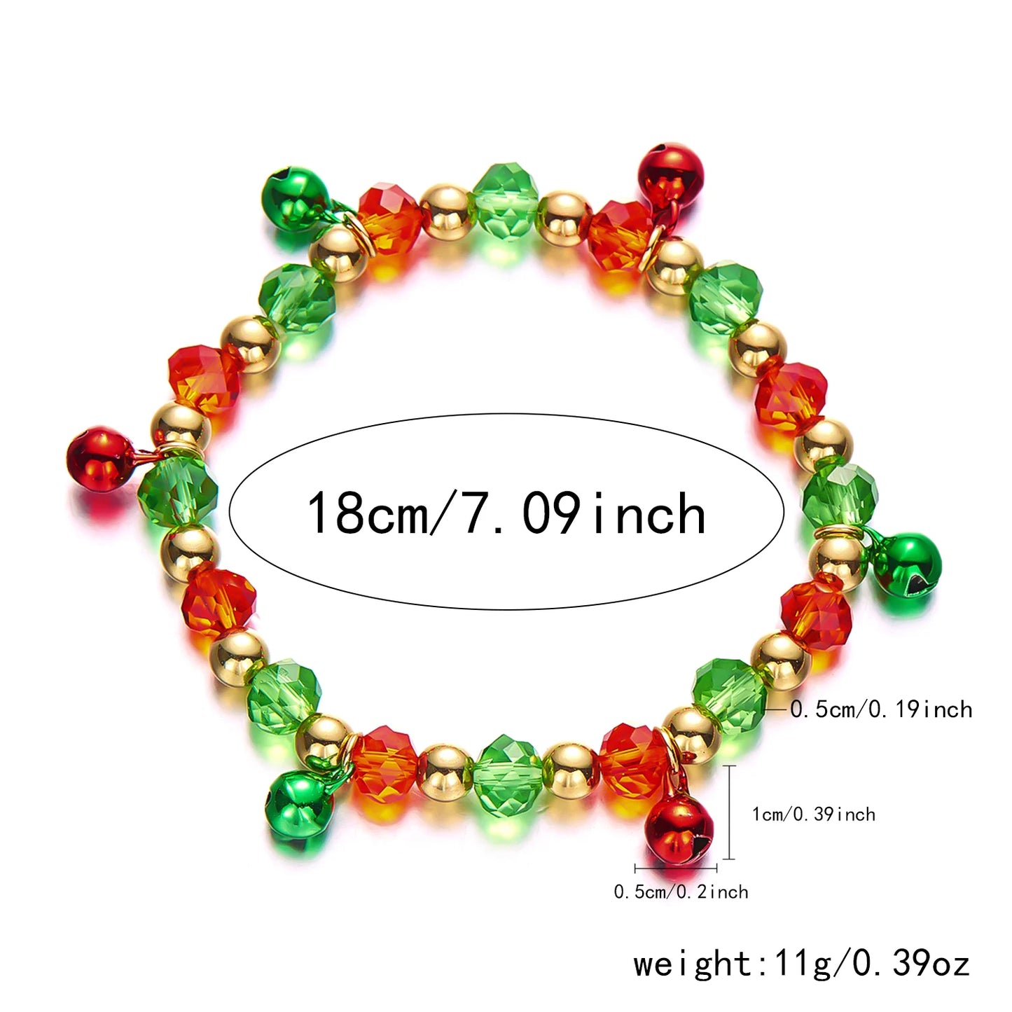 Kerst armband met bel en kristallen – elegante feestelijke damesarmband