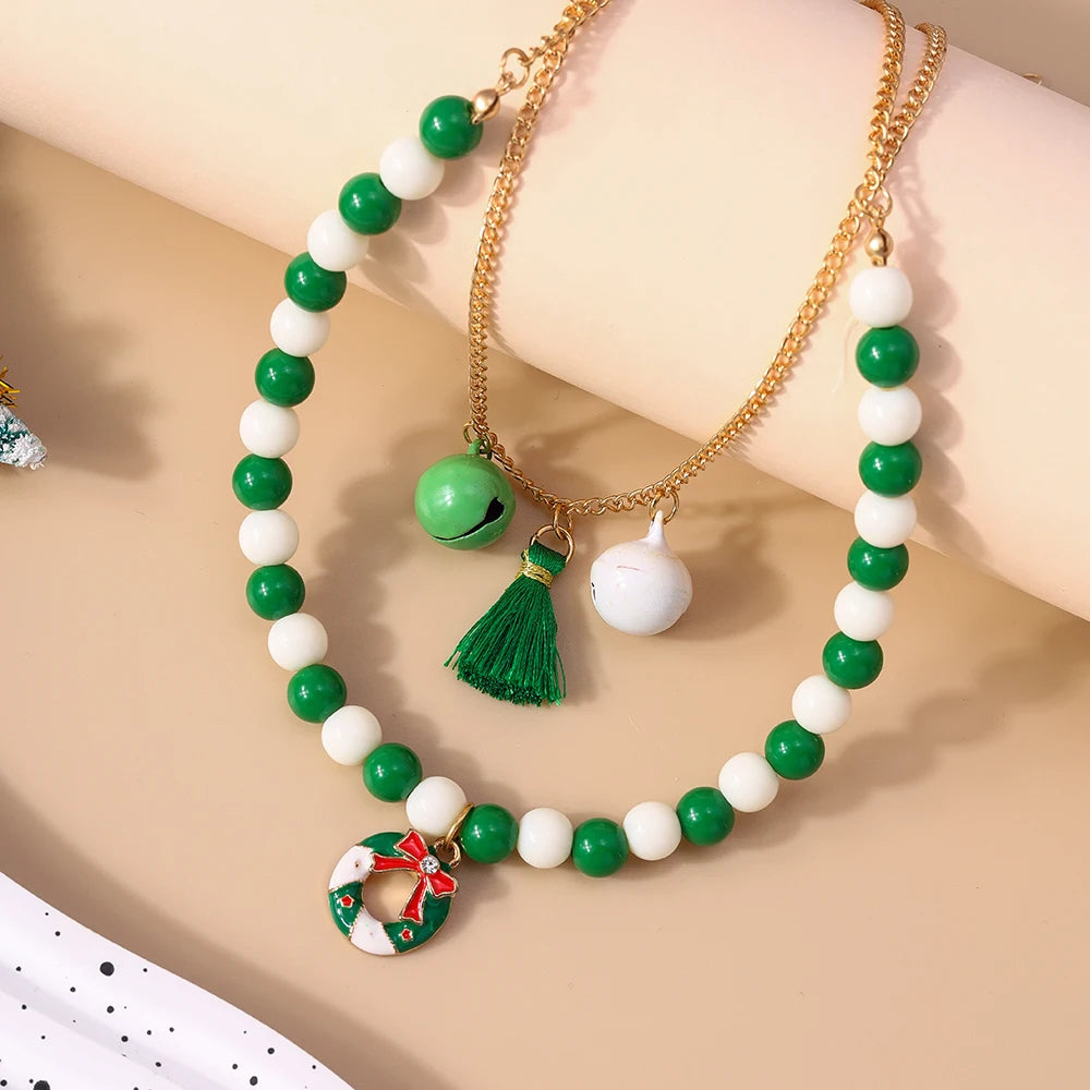 Kerst ketting met kralen – feestelijke choker voor dames en meisjes - diverse varianten