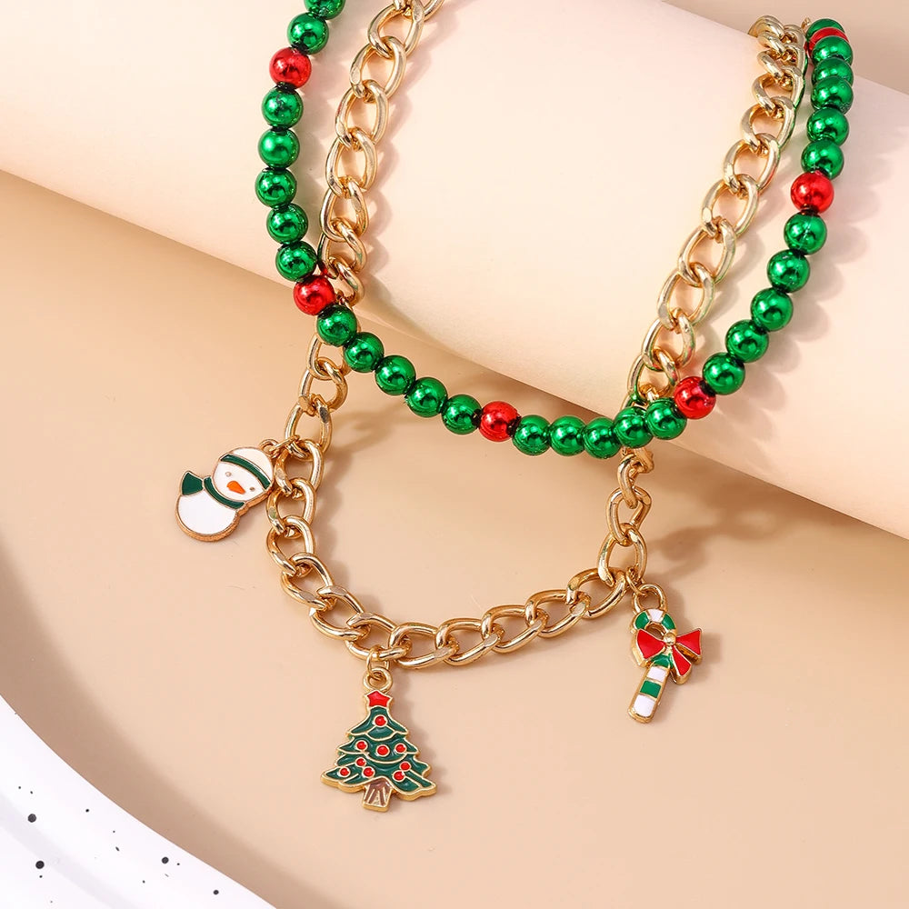Kerst ketting met kralen – feestelijke choker voor dames en meisjes - diverse varianten