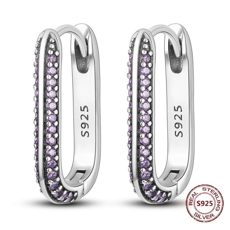 Oorbellen Regenboog Hoops van 925 Sterling Zilver met Zirconia