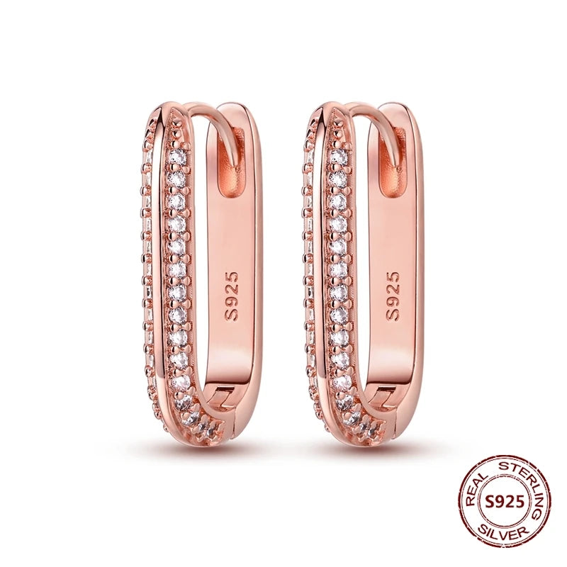 Oorbellen Rose Goud Maan en Ster Hoops met Hartjes Hangers