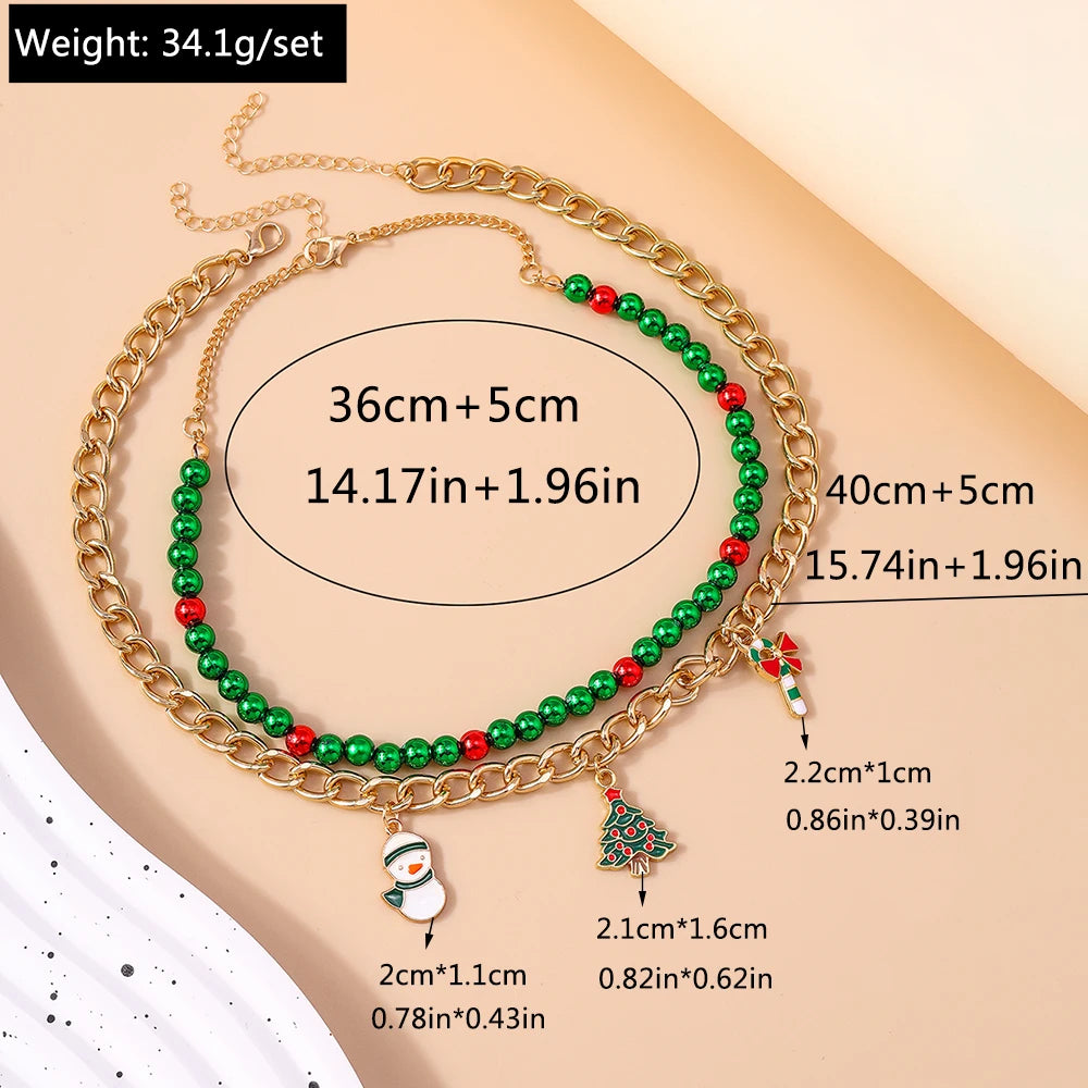 Kerst ketting met kralen – feestelijke choker voor dames en meisjes - diverse varianten
