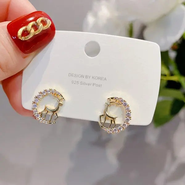 Kerst oorbellen sneeuwvlok met kristal – elegante feestelijke sieraden voor dames