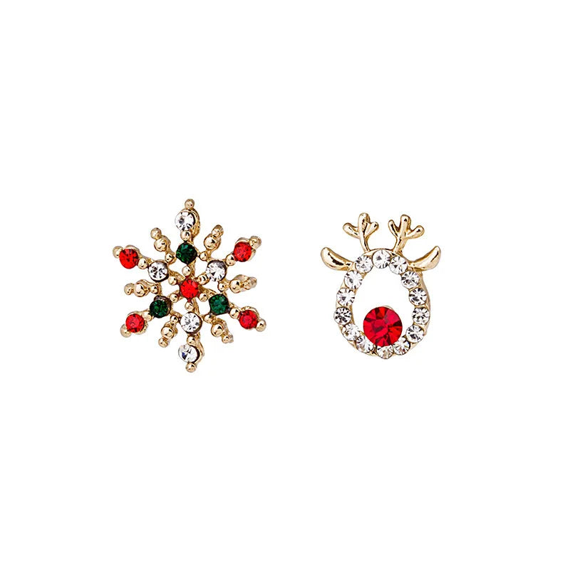 Kerst oorbellen sneeuwvlok met kristal – elegante feestelijke sieraden voor dames