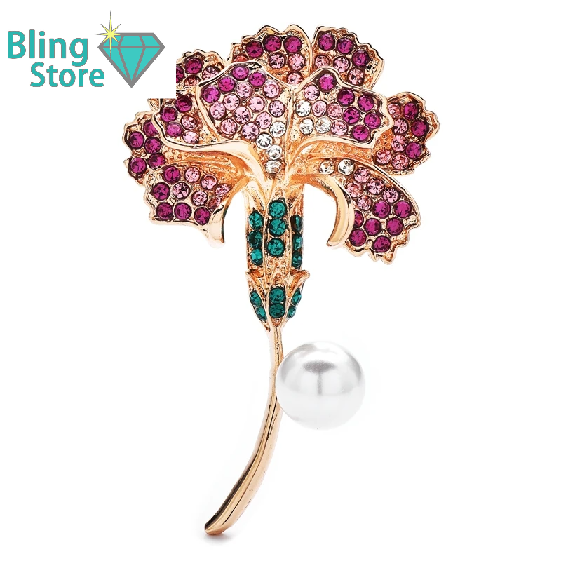 Broche Anjer Bloem – Elegante Bloemspeld voor Vrouwen – 2 Kleuren