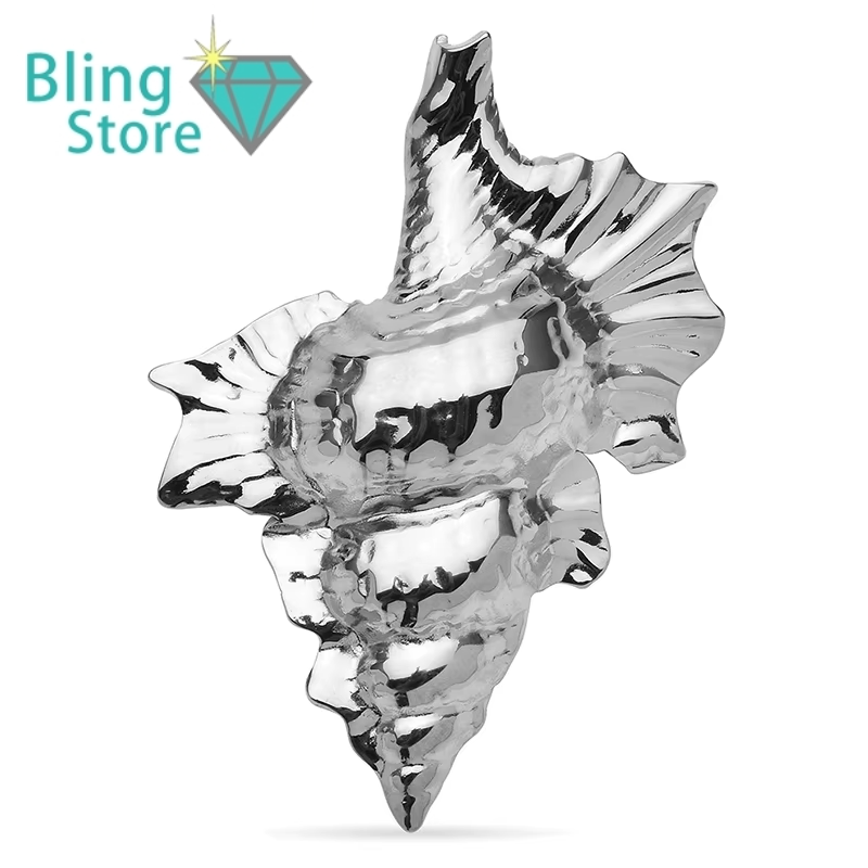 Broche schelpmotief van roestvrij staal – unisex accessoire in twee kleuren