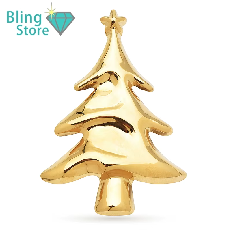 Kerst Broche RVS Klassieke Elegante Kerstboom voor Kleding en Tas Accessoire