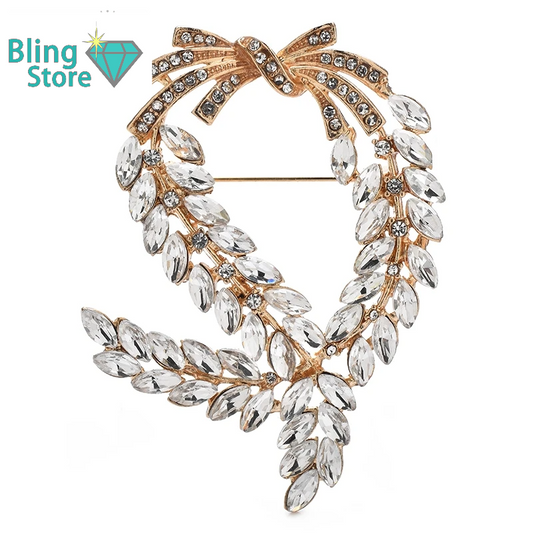 Broche Glinsterende Tarwekorrel – Elegant Sieraad voor Jurk of Colbert