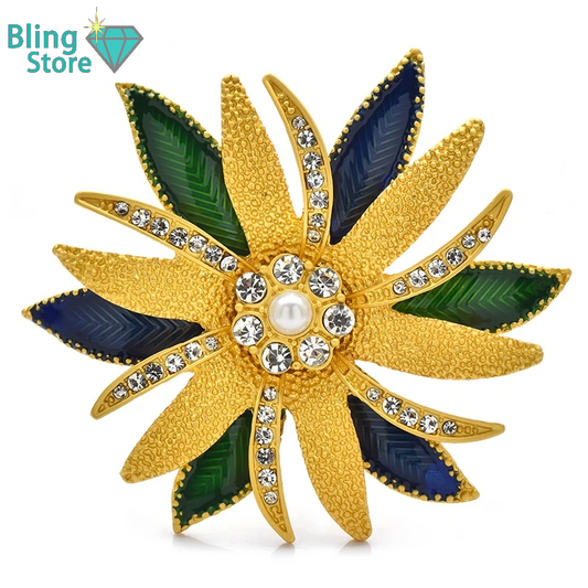 Broche Dubbele Laag Bloem – Vintage Elegante Speld voor Dames & Heren
