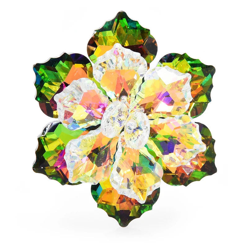Broche Glazen Bloem – Elegante Speld in 14 Kleuren voor Feest & Kantoor