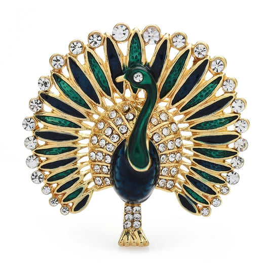 Broche dieren – Multicolor emaille pauw speld voor dames en heren