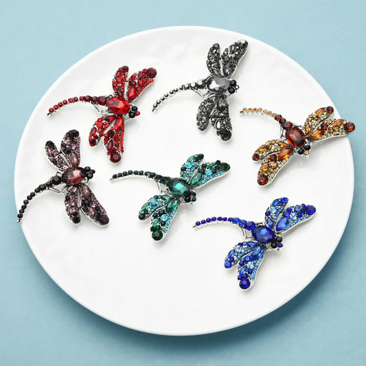 Broche dieren – Kristallen libel broche in 6 kleuren voor dames