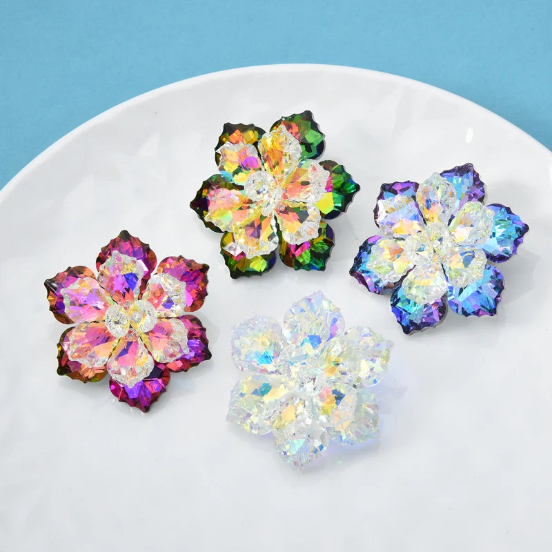 Broche Glazen Bloem – Elegante Speld in 14 Kleuren voor Feest & Kantoor