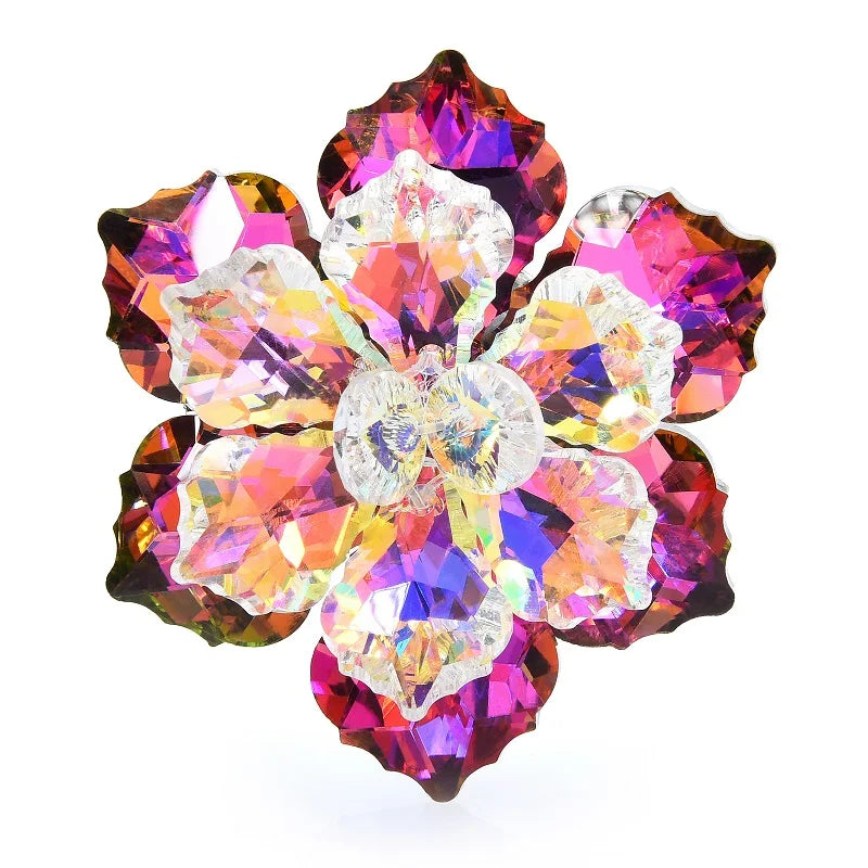 Broche Glazen Bloem – Elegante Speld in 14 Kleuren voor Feest & Kantoor