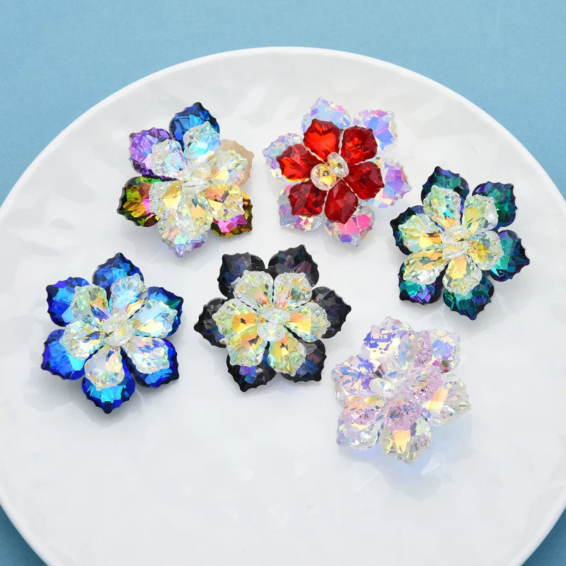 Broche Glazen Bloem – Elegante Speld in 14 Kleuren voor Feest & Kantoor