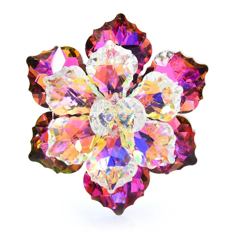 Broche Glazen Bloem – Elegante Speld in 14 Kleuren voor Feest & Kantoor