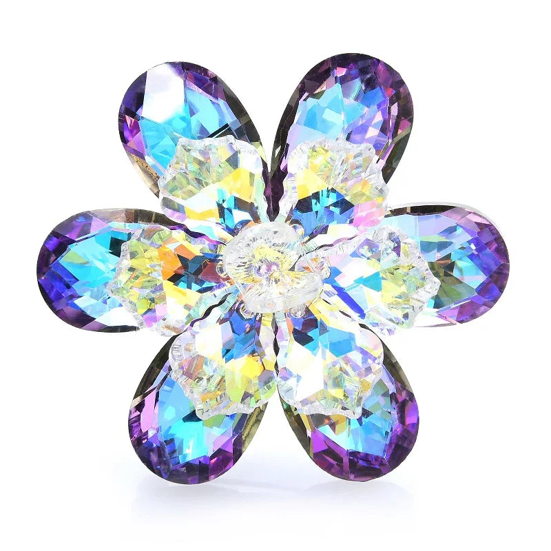 Broche Glazen Bloem – Elegante Speld in 14 Kleuren voor Feest & Kantoor