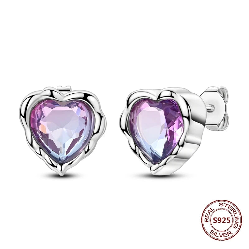 Oorbellen Regenboog Hoops van 925 Sterling Zilver met Zirconia